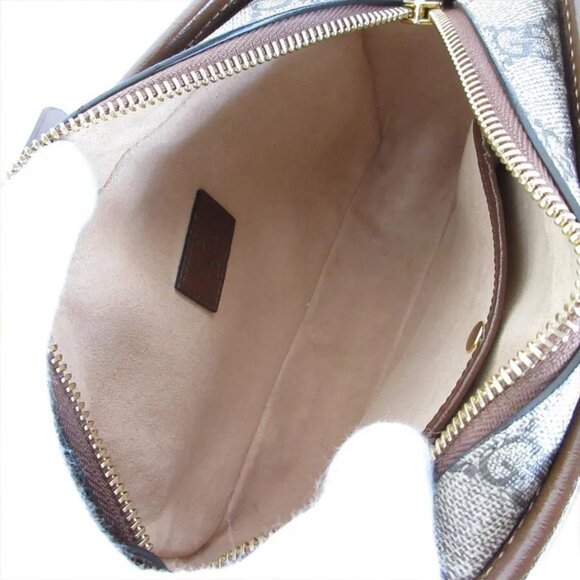 Auth GUCCI GG Supreme Crossbody Shoulder Bag Beige / brown PVC/leather - Picture 4 of 12